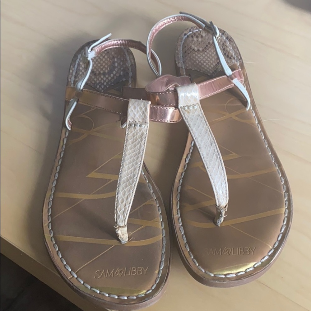 Rose Gold and Cream Sandals
